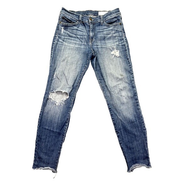 Pistola Jeans Womens 30‎ Blue Denim Skinny Distressed Raw Hem Made In USA - Picture 1 of 15